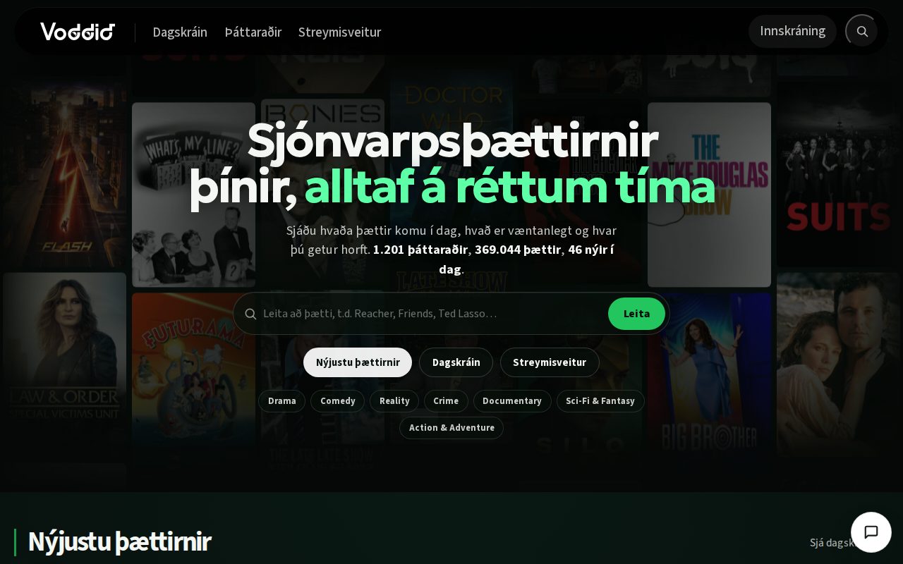 Voddið homepage